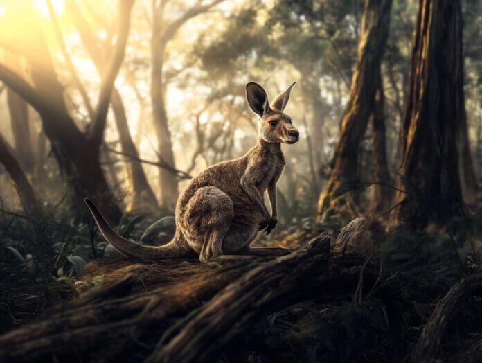 Känguru in Wald